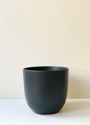 Large Tusca Matte Black Ceramic Planter